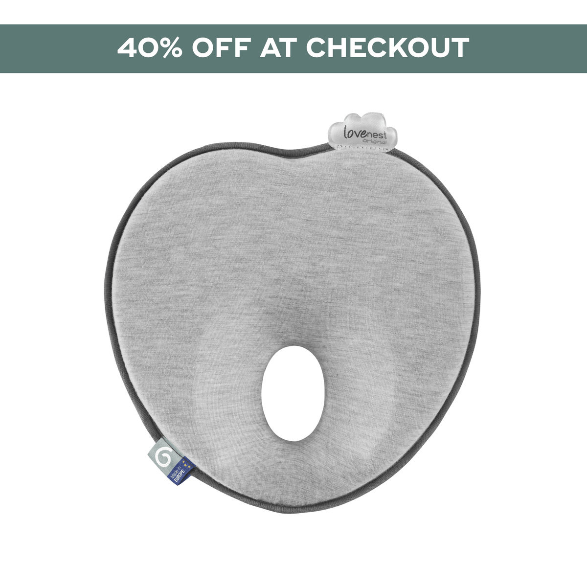 Babymoov Lovenest Baby Headrest in Grey #color_Grey