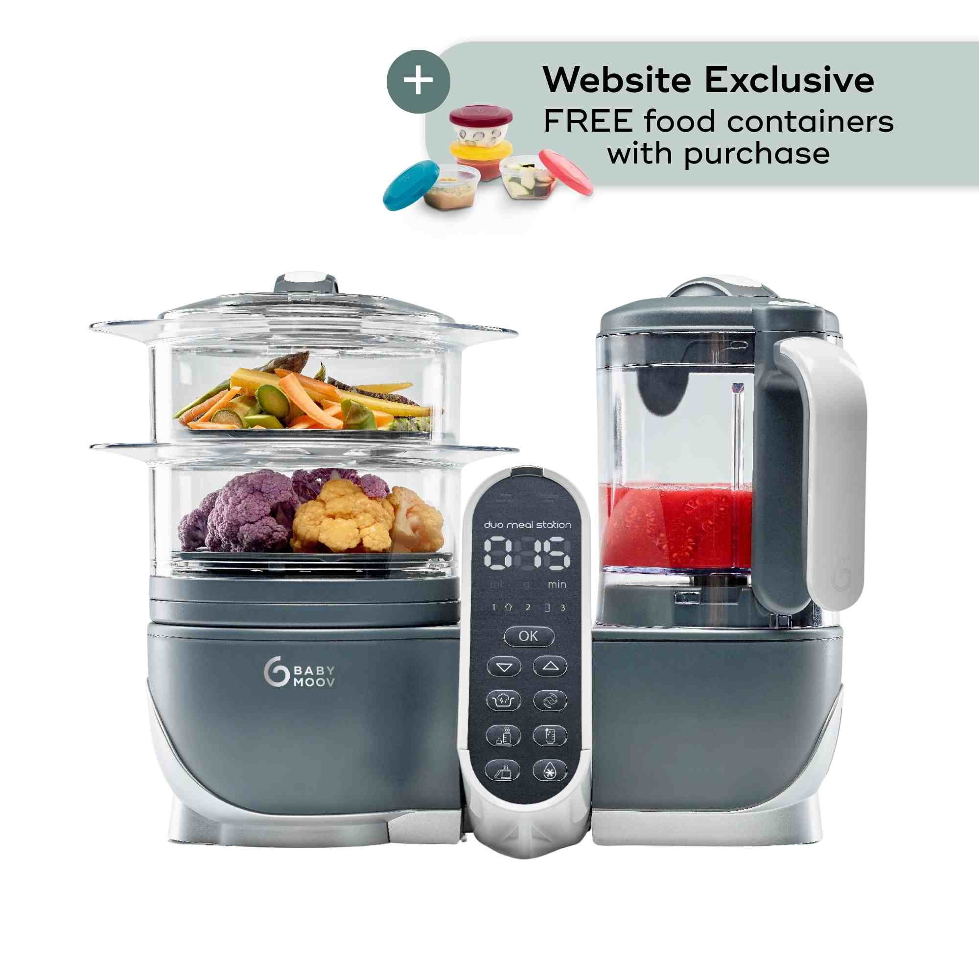 Duo Meal Station Food Maker - Blender & Steamer for baby food #couleur_grey