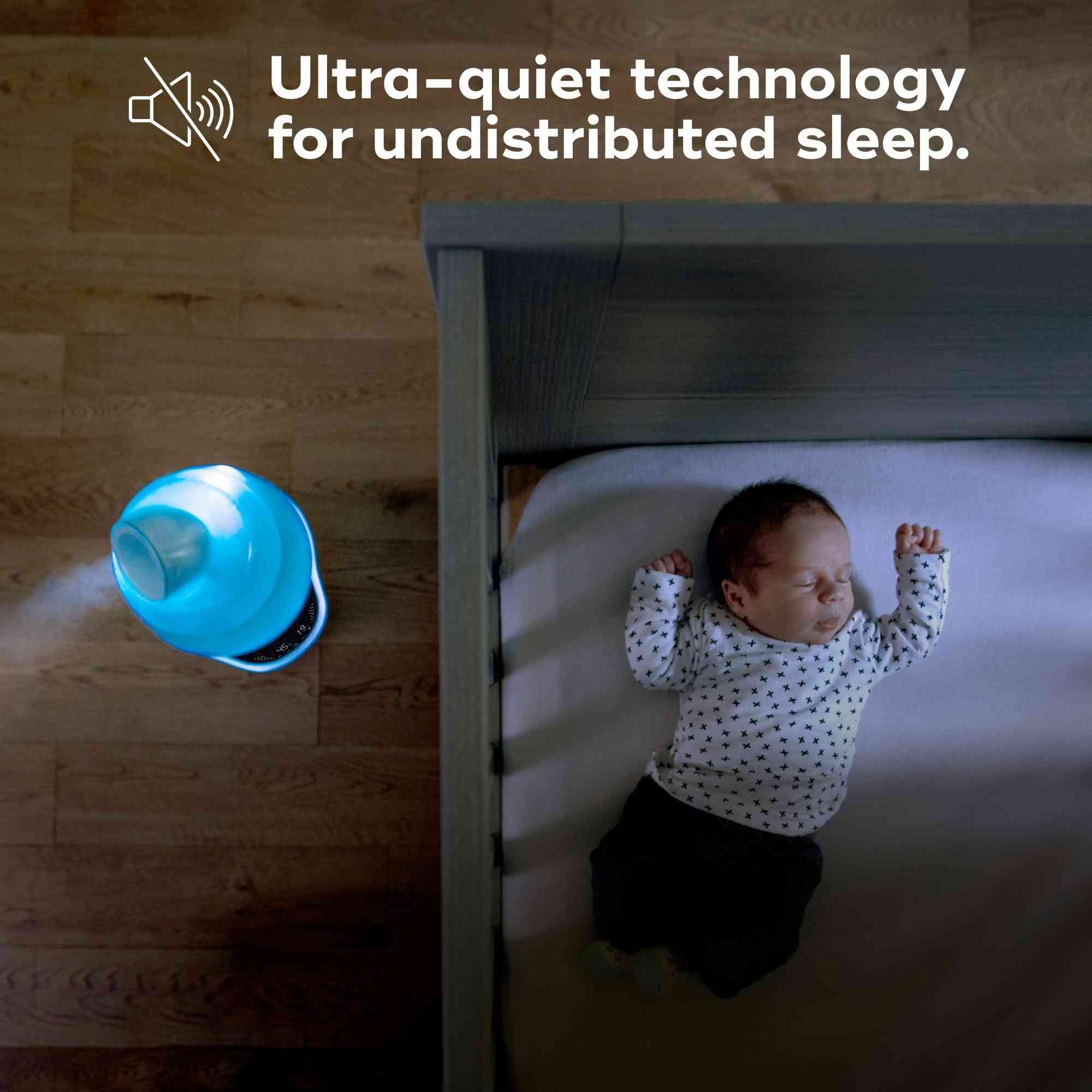 Quiet baby humidifier for nursery use