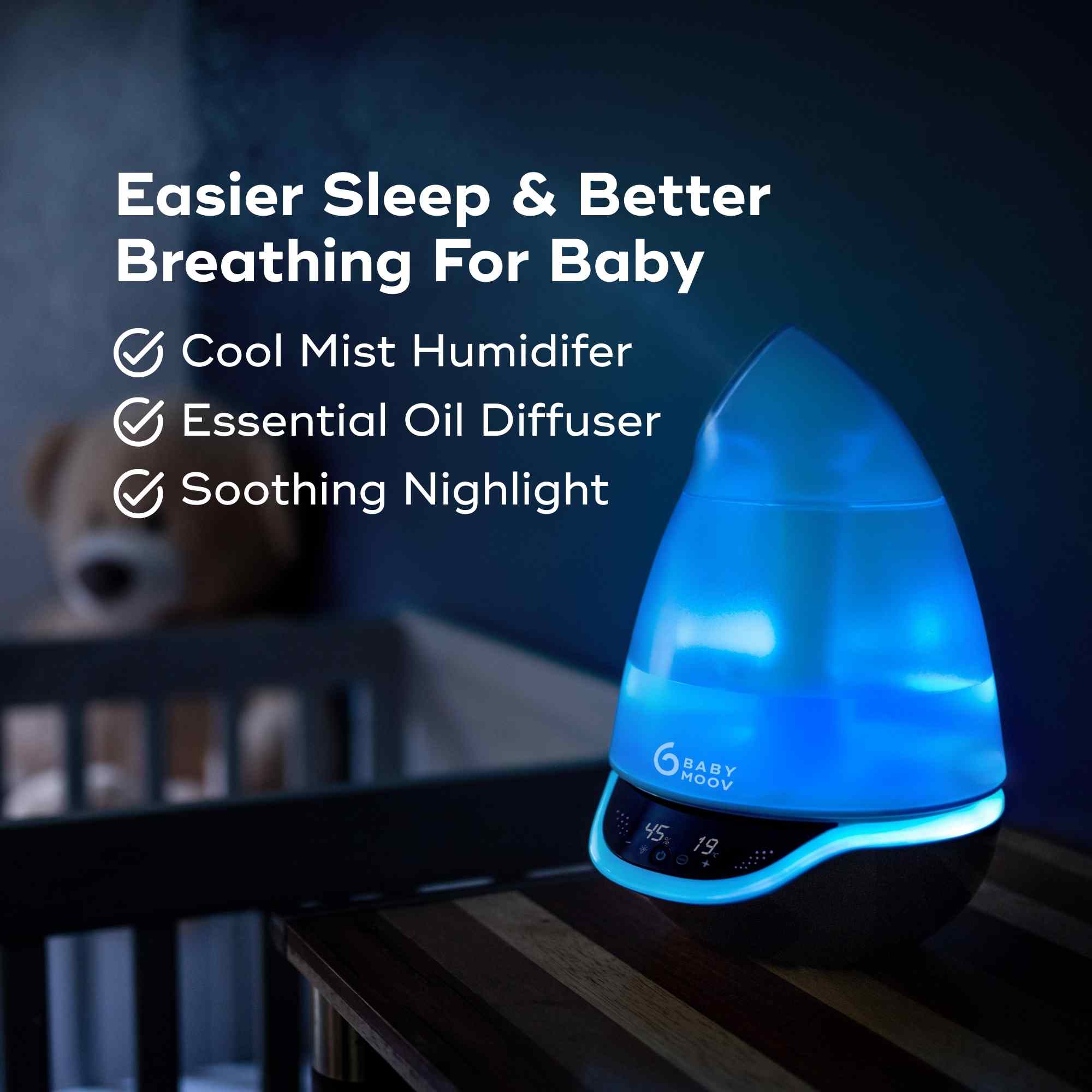 Hygro Plus baby humidifier with nightlight