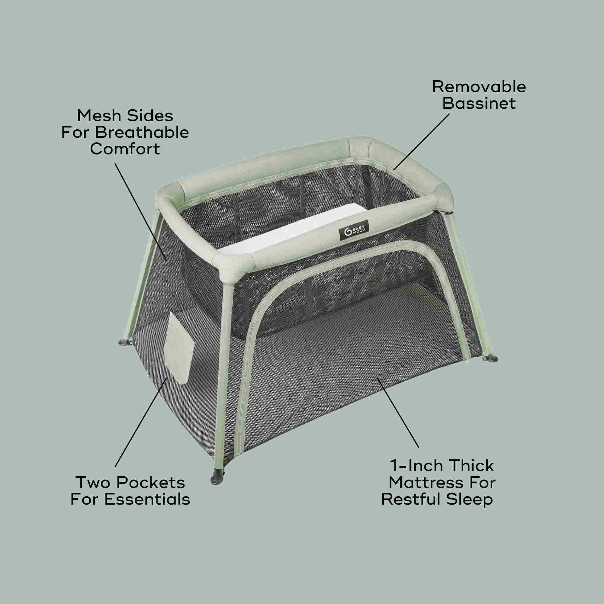 *OPEN BOX* Moov and Comfy 3-in-1 Travel Crib and Playard (Copy)