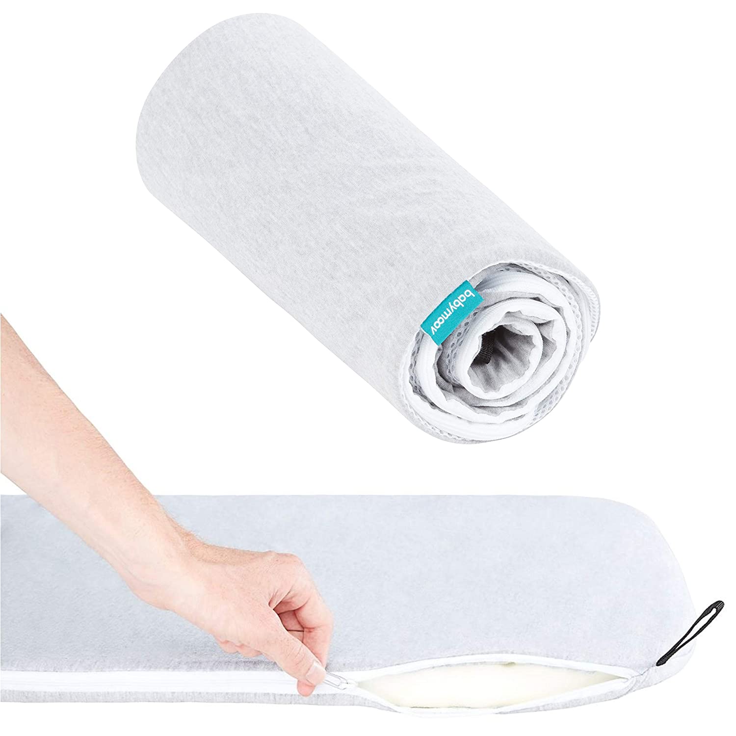 Crib mattress cover. Waterproof mattress cover for naos travel crib playard. Memory foam mattress cover. Crib bed mattress cover for kids and babies. Baby waterproof mattress cover. Naos Accessory.