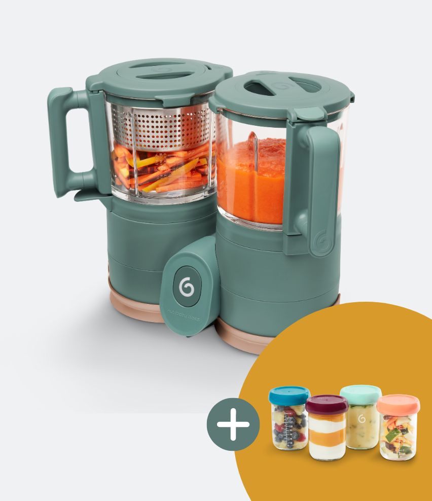 Duo Meal Glass Baby Food Maker (Blender and Steamer) + 4 Free Glass Food Containers
