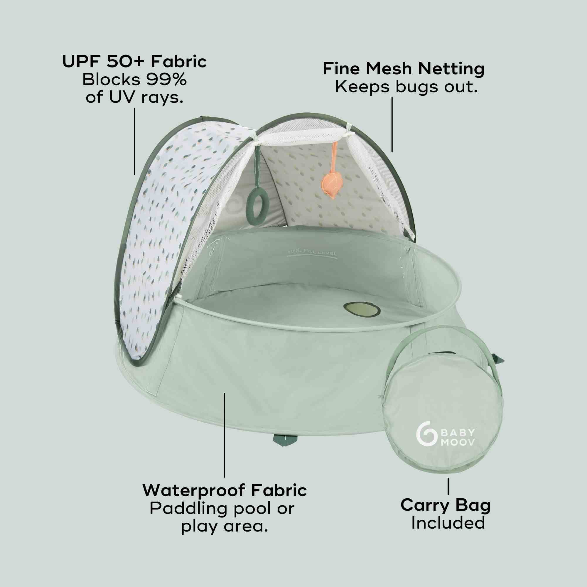 Aquani Anti-UV Baby Beach Tent & Paddling Pool | UPF 50+ Portable