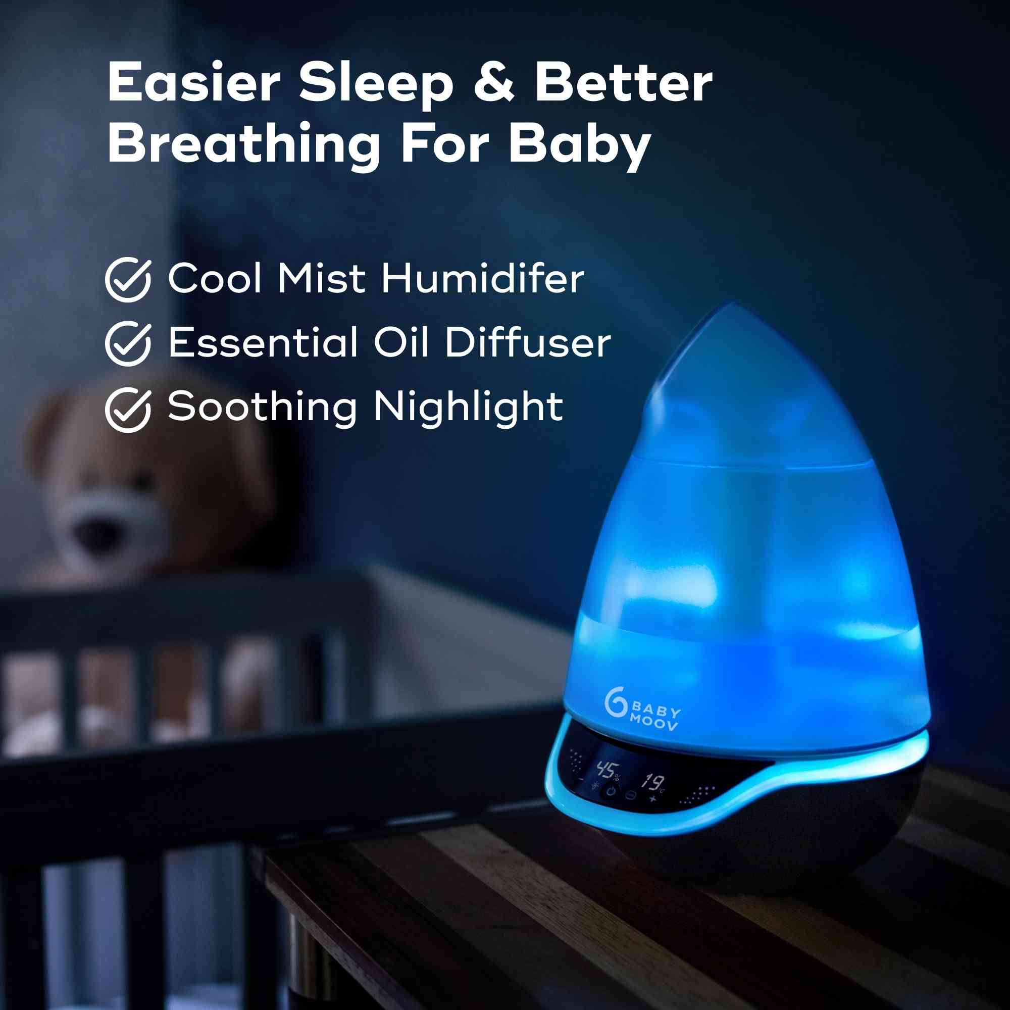 Hygro Plus 3-in-1 Baby Humidifier, Diffuser & Nightlight