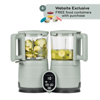Babymoov Duo Meal Glass Pro 4-in-1 baby food maker with glass cooking and blending bowls