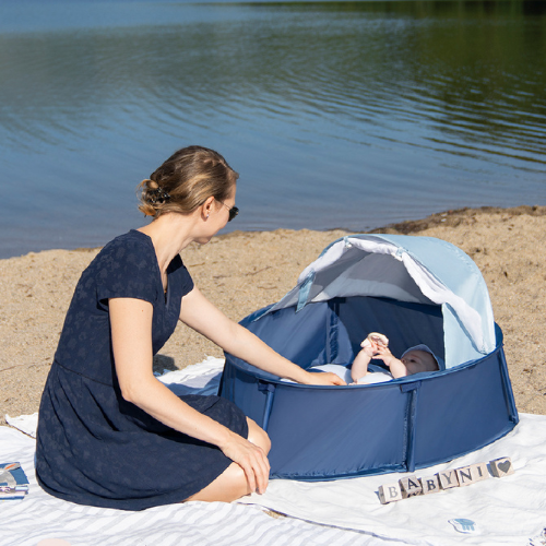 Babyni Pop-up UV Tent Playpen UPF 50+ blue stripe